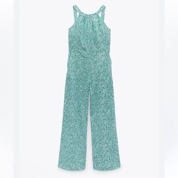 Zara Floral Print Linen Blend Jumpsuit(Size Medium) - Picture 3 of 11